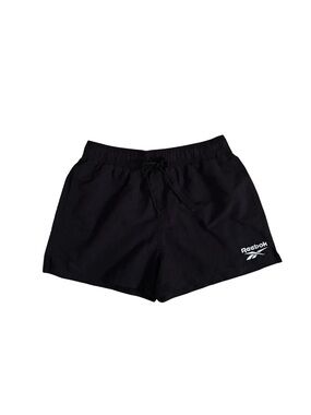 Reebok Black and White Athletic Shorts with Logo Tag